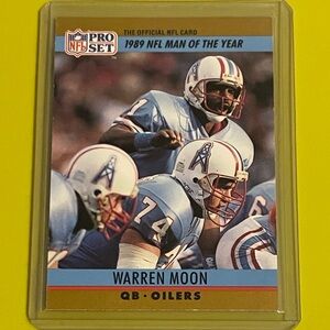 Warren Moon #4 1990 Pro Set Football Trading Card
